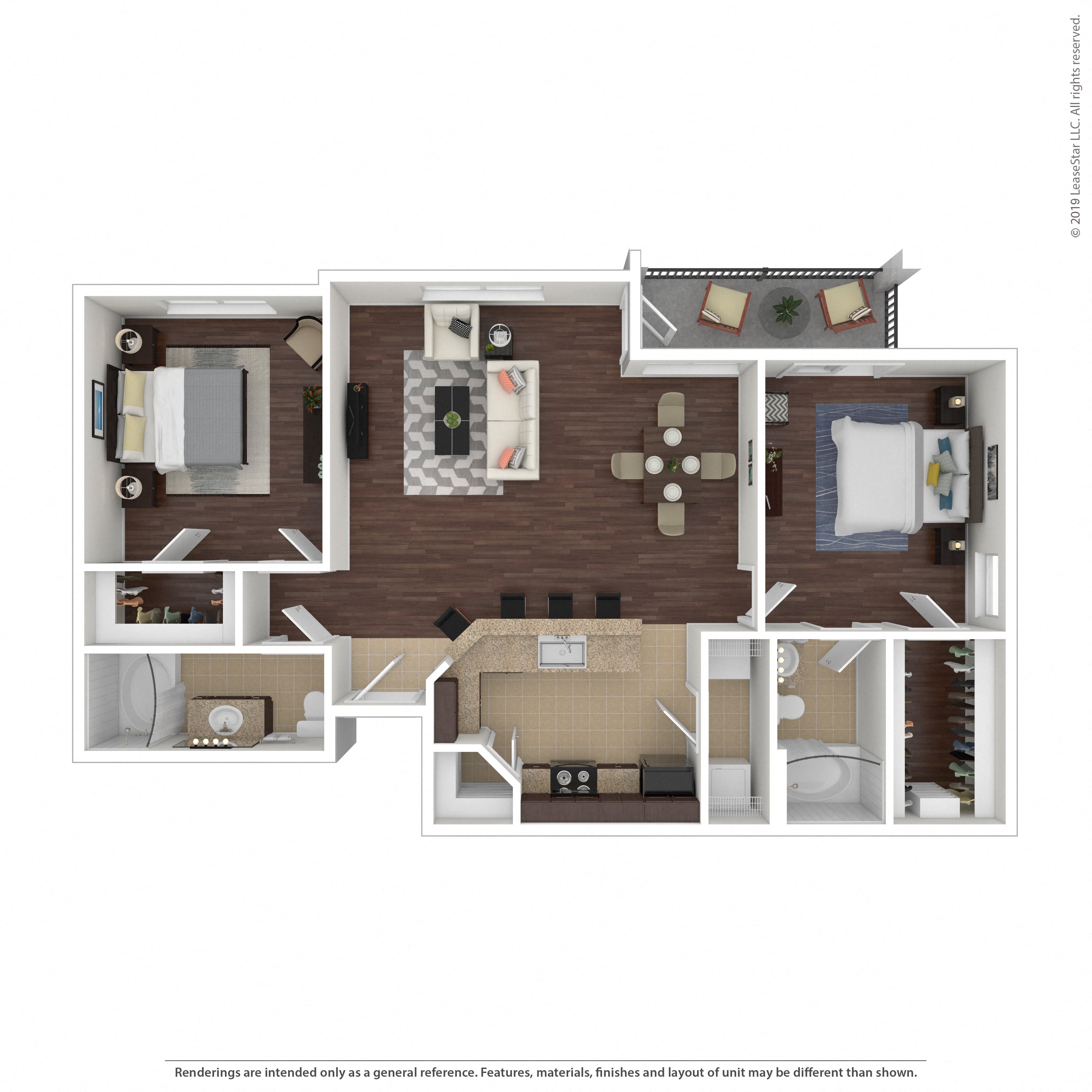 Floor plan layout diagram for 2B